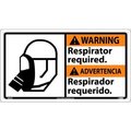 National Marker Co Bilingual Plastic Sign - Warning Respirator Required WBA2R